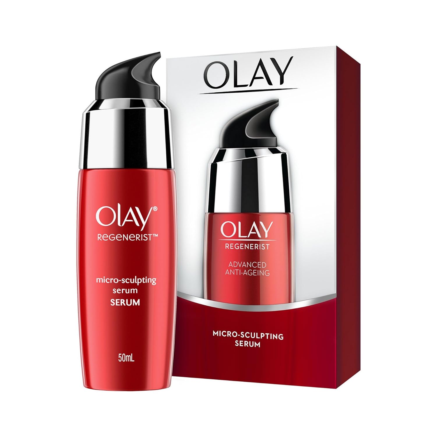 Olay Regenerist Advanced – Suero microescultor antienvejecimiento + hidratación intensa con complejo reafirmante Hydra, crema para la piel, 1.7 fl