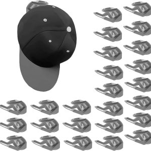 Keioy Paquete de 24 ganchos para sombreros para gorras de béisbol, organizador de pared, estantes de sombreros, estantes de equipaje, ganchos para Keioy Paquete de 24 ganchos para sombreros para gorras de béisbol, organizador de pared, estantes de sombreros, estantes de equipaje, ganchos para