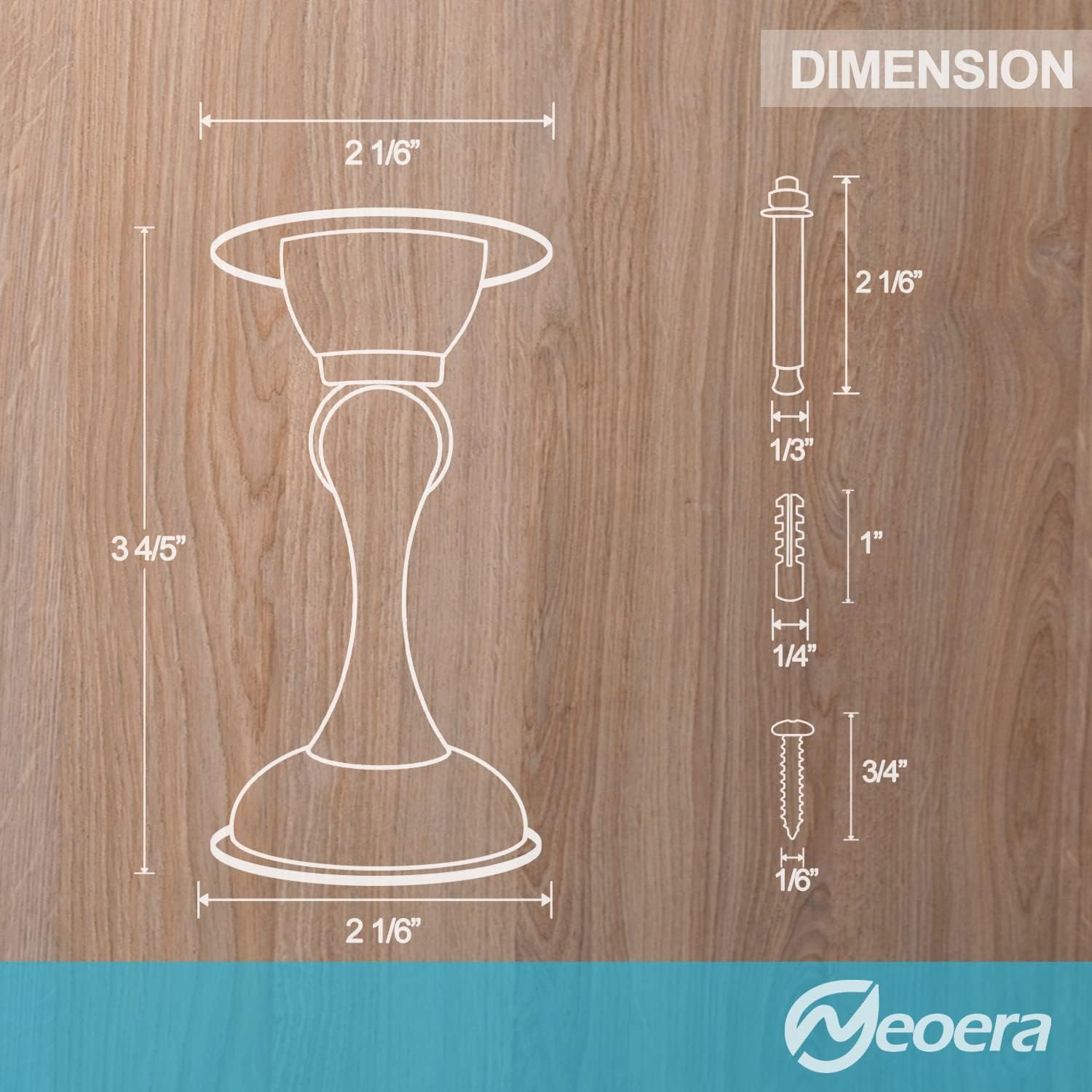 Neoera Tope magnético de puerta (níquel cepillado) sin perforaciones, fuerte adhesivo para montaje en puerta, fuerte cierre magnético de puerta para
