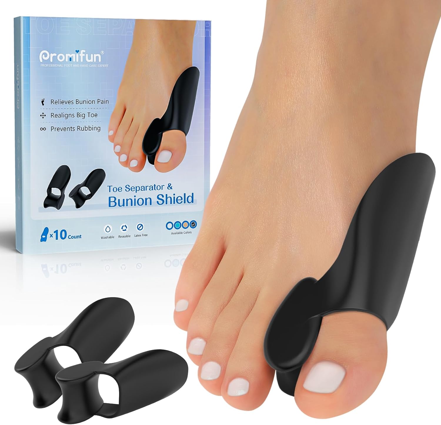 Protector de cojín de gel para juanetes con separador para dedos gordos para mujeres y hombres, dedos superpuestos, juanetes, alineación del dedo