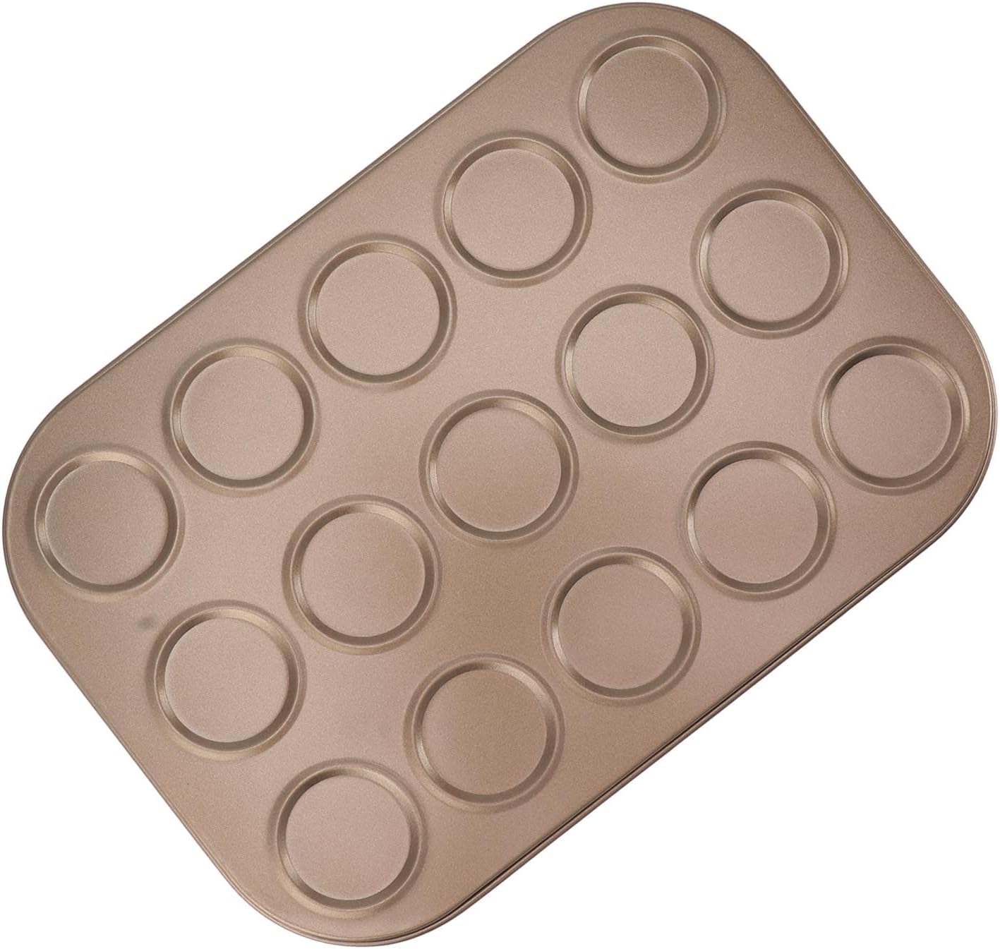 Luqeeg Molde superior para magdalenas, material de acero al carbono, revestimiento antiadherente, distribución uniforme, bandeja para magdalenas