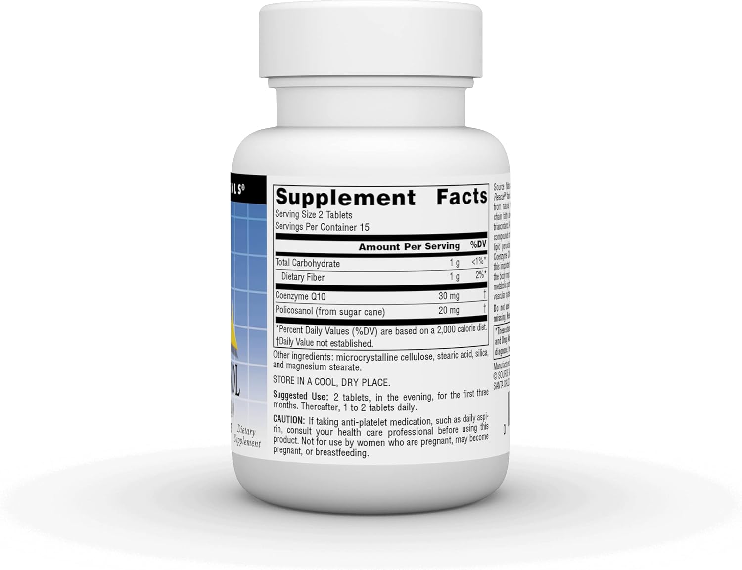 Fuente Natruals Policosanol con Coenzima Q10, 10 Mg – 30 Tabletas