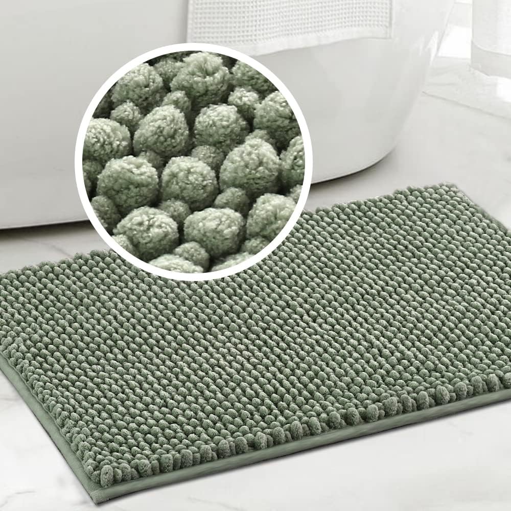 Turquoize Alfombras de baño de felpilla antideslizante para baño, 20 x 32 pulgadas, extra suaves y absorbentes, peludas, lavables a máquina,