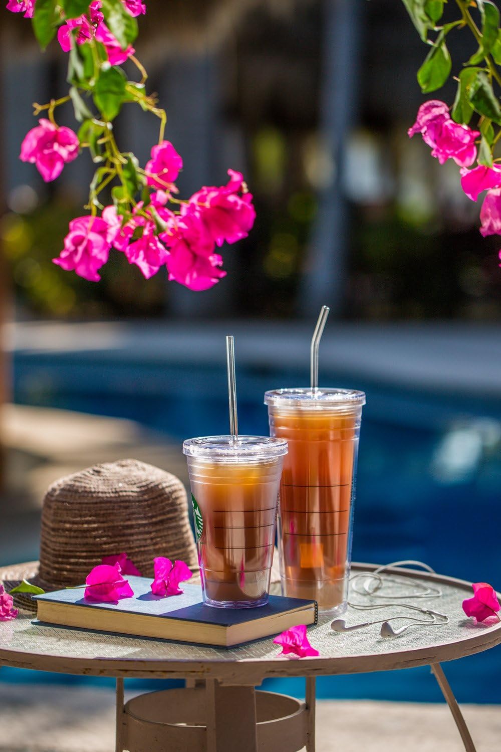 Hummingbird Glass Straws Popote reutilizable transparente de 0.354 x 0.276 in de largo, diseñado para vasos estilo Yeti y Starbucks, fabricado con
