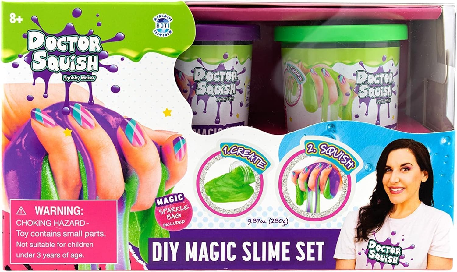 Juego de slime mágico de bricolaje, verde y morado, 1 unidad (paquete de 1)