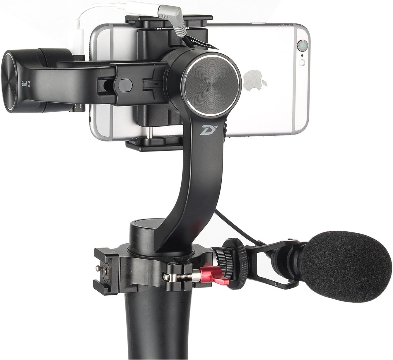 HolaFoto Adaptador 2 en 1, carga y adaptador de audio para auriculares, micrófono para Zhiyun Smooth 5S Smooth5 4 Q3 q2 q DJI Osmo Mobile 2 Feiyu