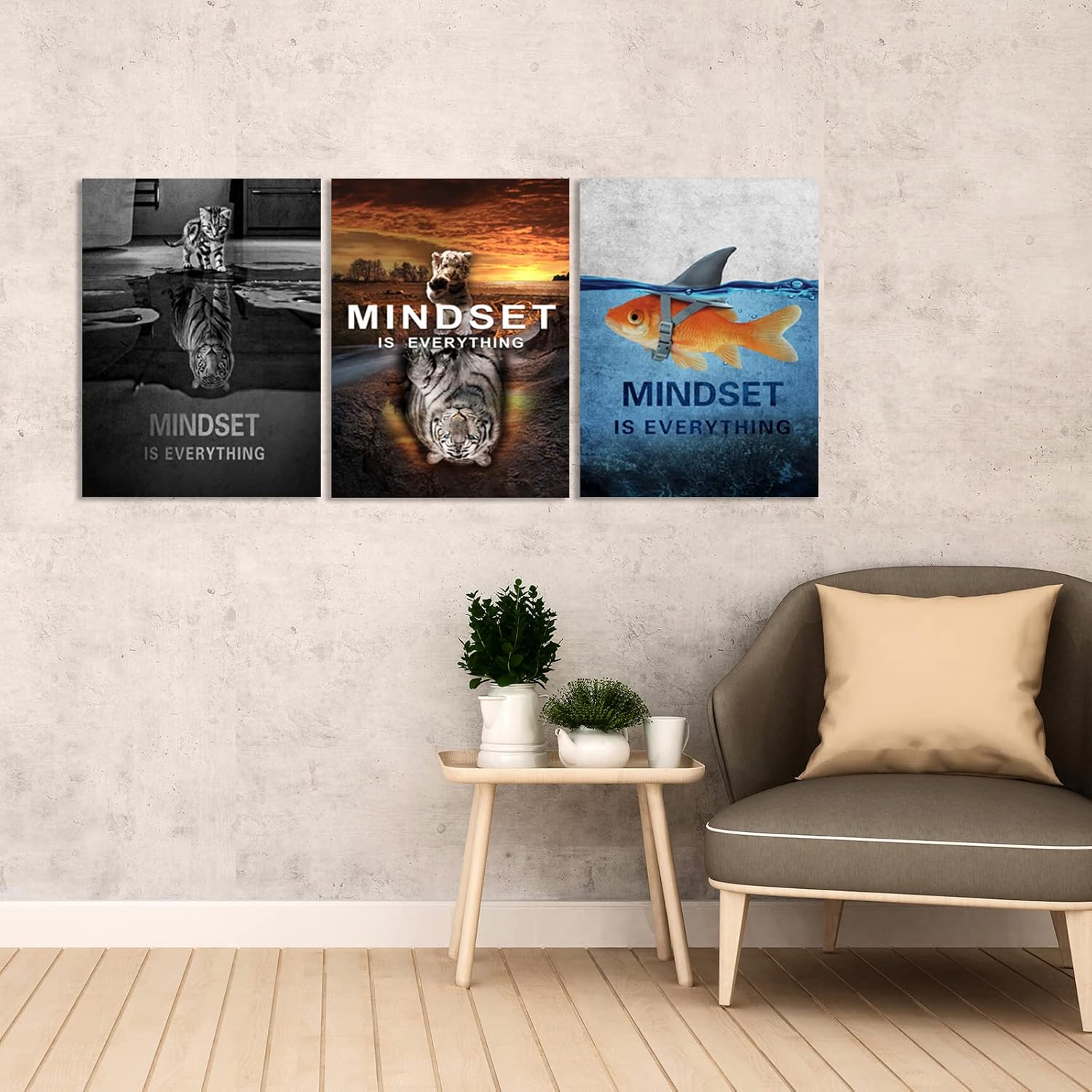 Éxito – Pintura inspiradora para pared, decoración de pared de oficina, lienzo motivacional para pared, póster negro positivo inspirador,