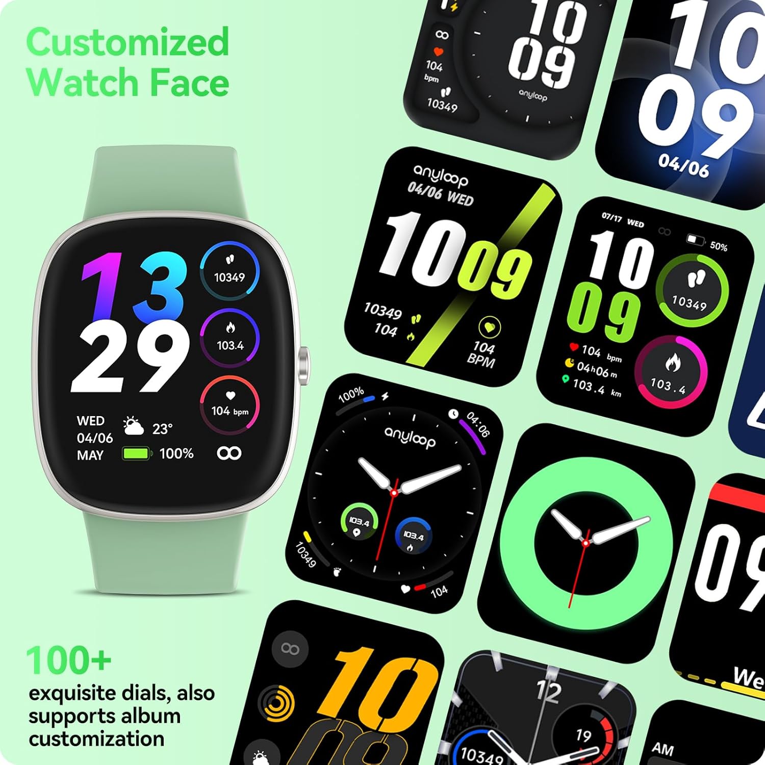 Relojes inteligentes para hombres y mujeres con monitor de oxígeno en sangre de frecuencia cardíaca, seguimiento del sueño, contador de calorías de