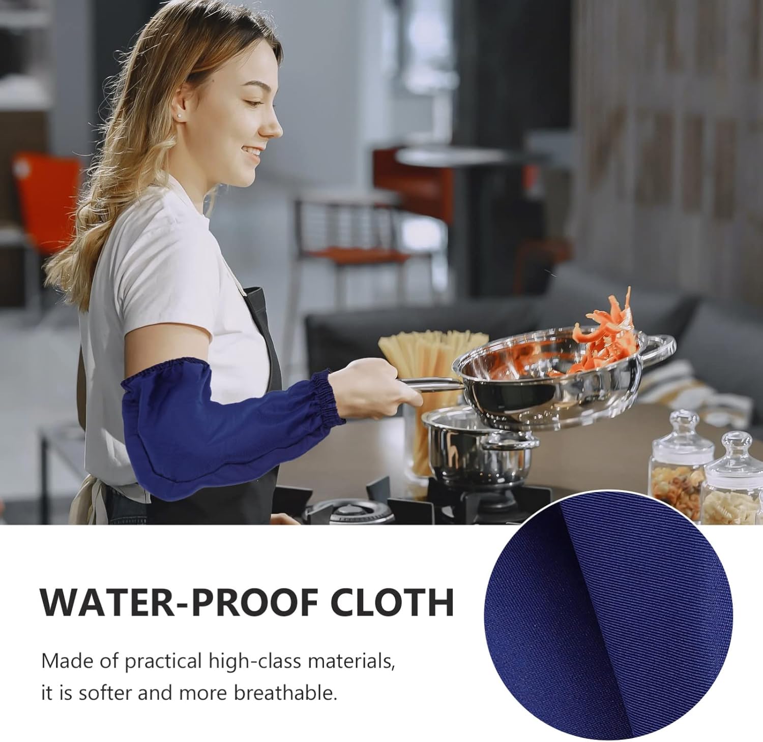 Luxshiny Protectores de brazos, 4 pares de fundas para brazos, fundas a prueba de aceite, fundas para brazo de cocina para lavar platos, jardinería,