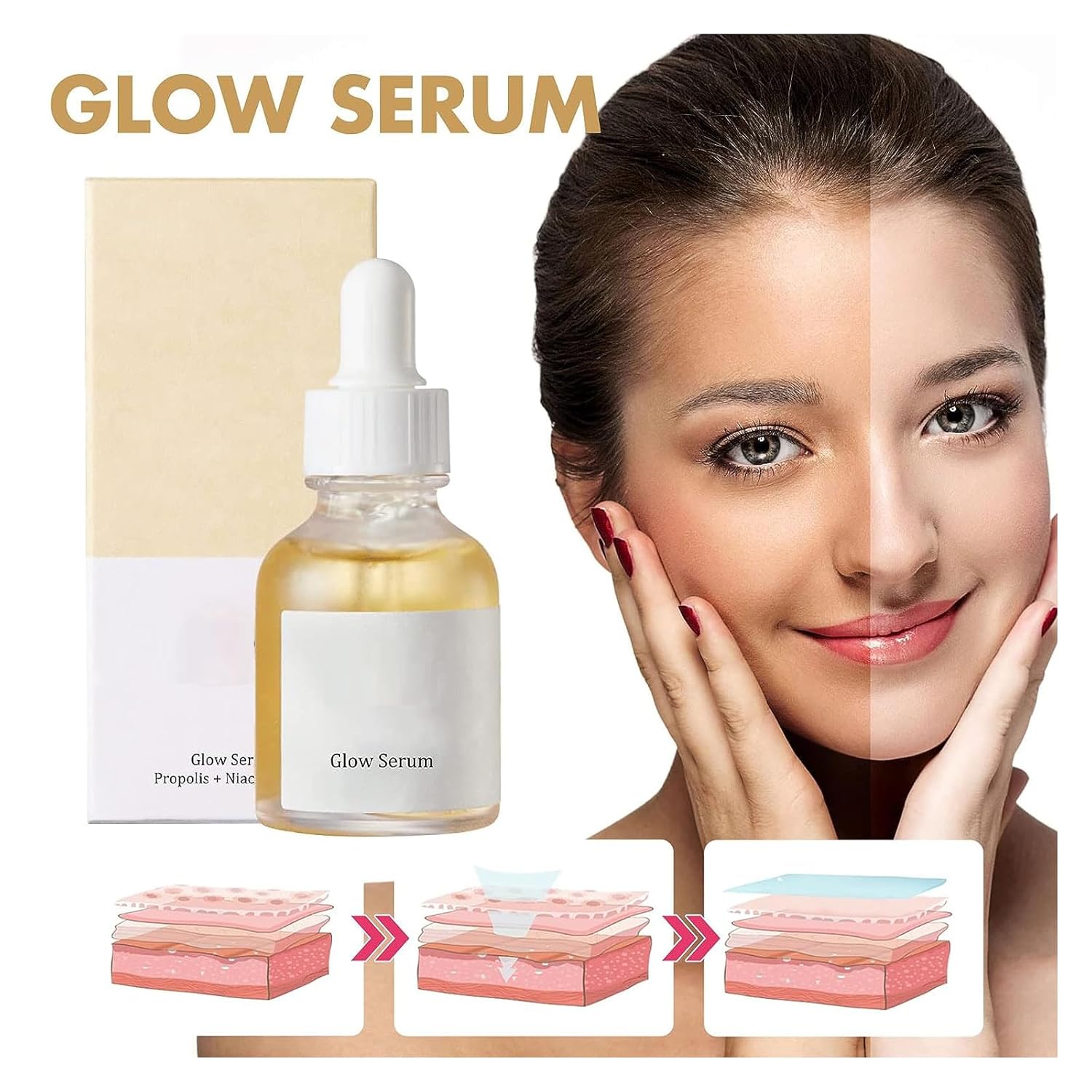 Suero brillante con niacinamida y propóleos, suero corrector de manchas oscuras, sueros de niacinamida para el cuidado de la piel de la cara,