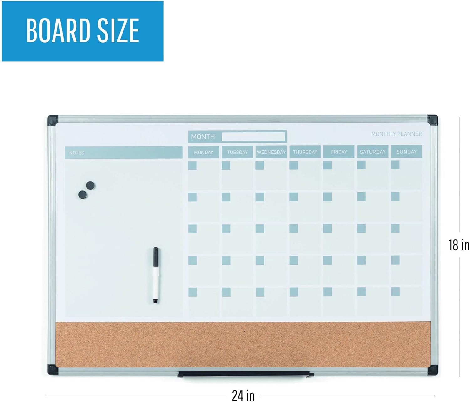 MasterVision 3-en-1Calendario seco, Blanco