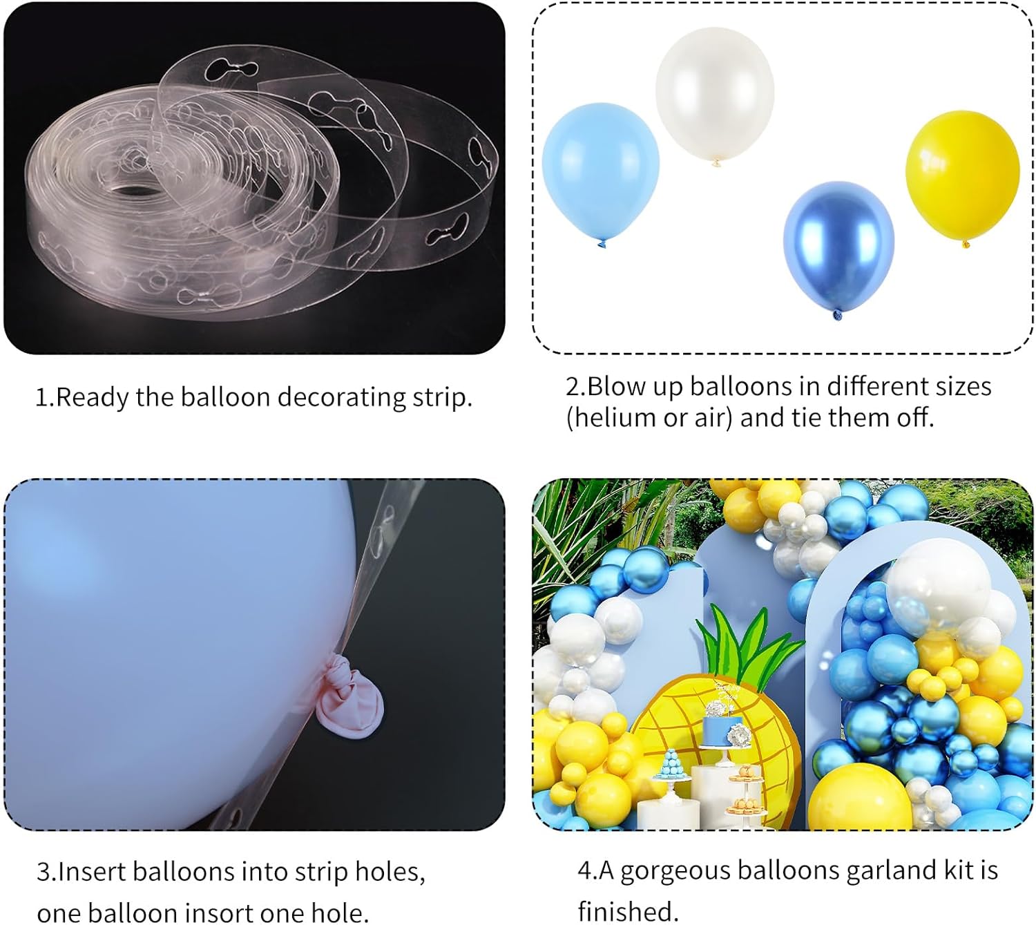 Decoraciones de fiesta de esponja de dibujos animados, kit de arco de guirnalda de globos con temática de esponja, arco de globo transparente