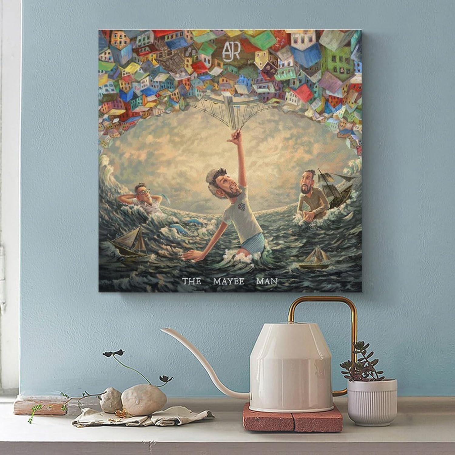ENZEES AJR – Póster de lienzo con texto en inglés “The Maybe Man” para pared, pintura artística decorativa, sala de estar, dormitorio, regalo, sin