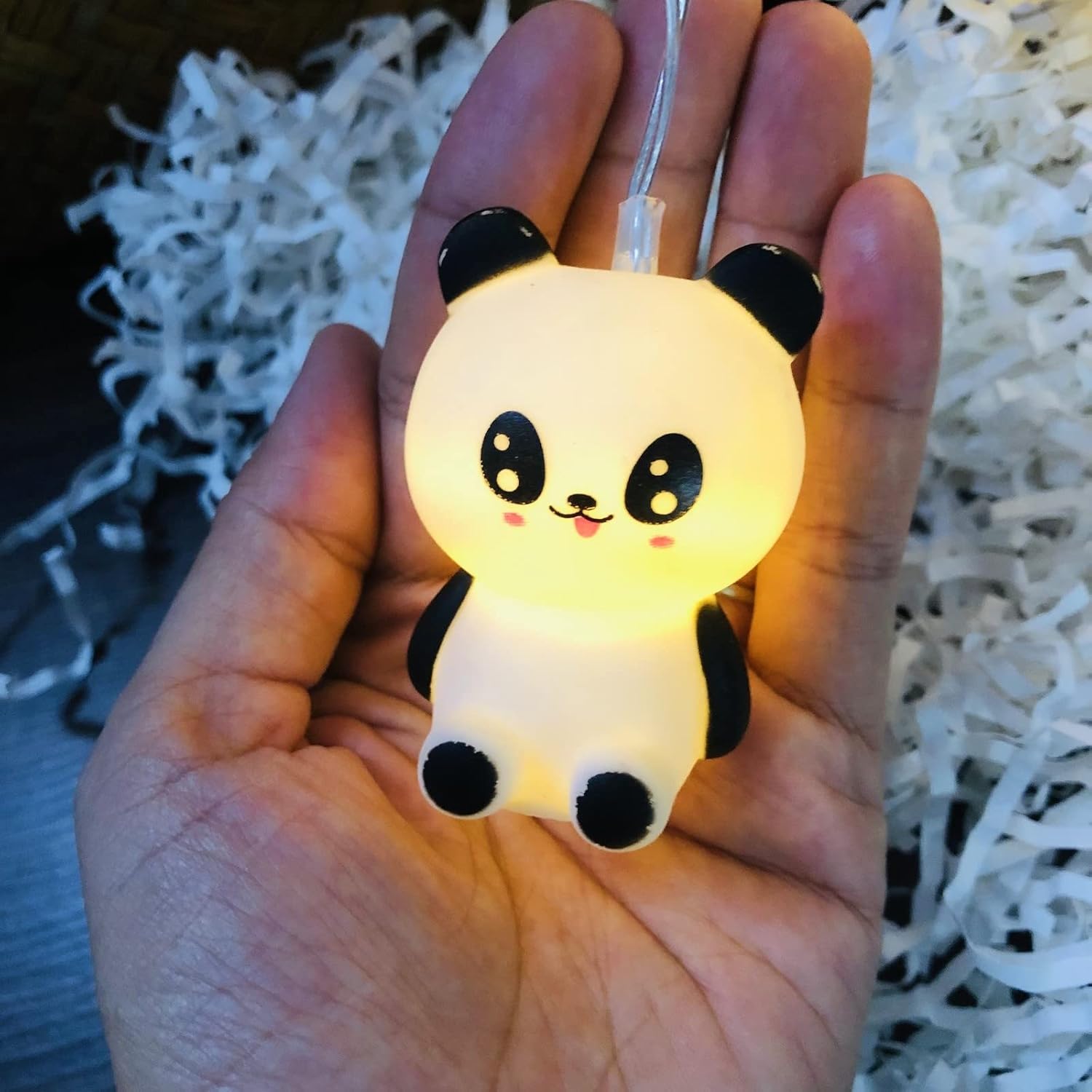 Luces nocturnas de panda de 9.8 pies, 20 luces LED en forma de panda, luces de hadas de animales para niños, dormitorio, hogar, fiesta de Pascua,