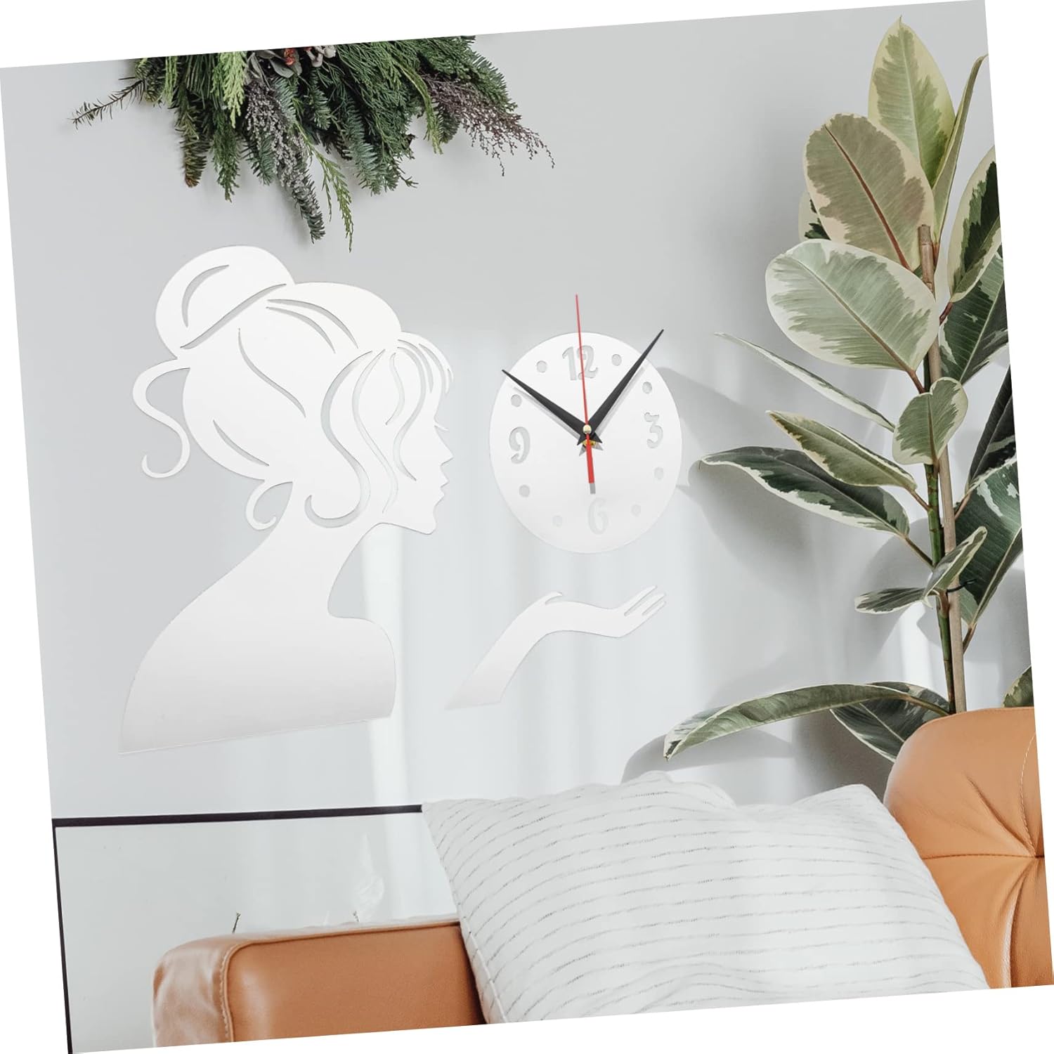 IMIKEYA 5pcs Girls Mirror Wall Clock Reloj De Pared Modern Wall Decor Decorative Clock Large Mute Wall Modern Wall Clock Black Wall Clock Animal