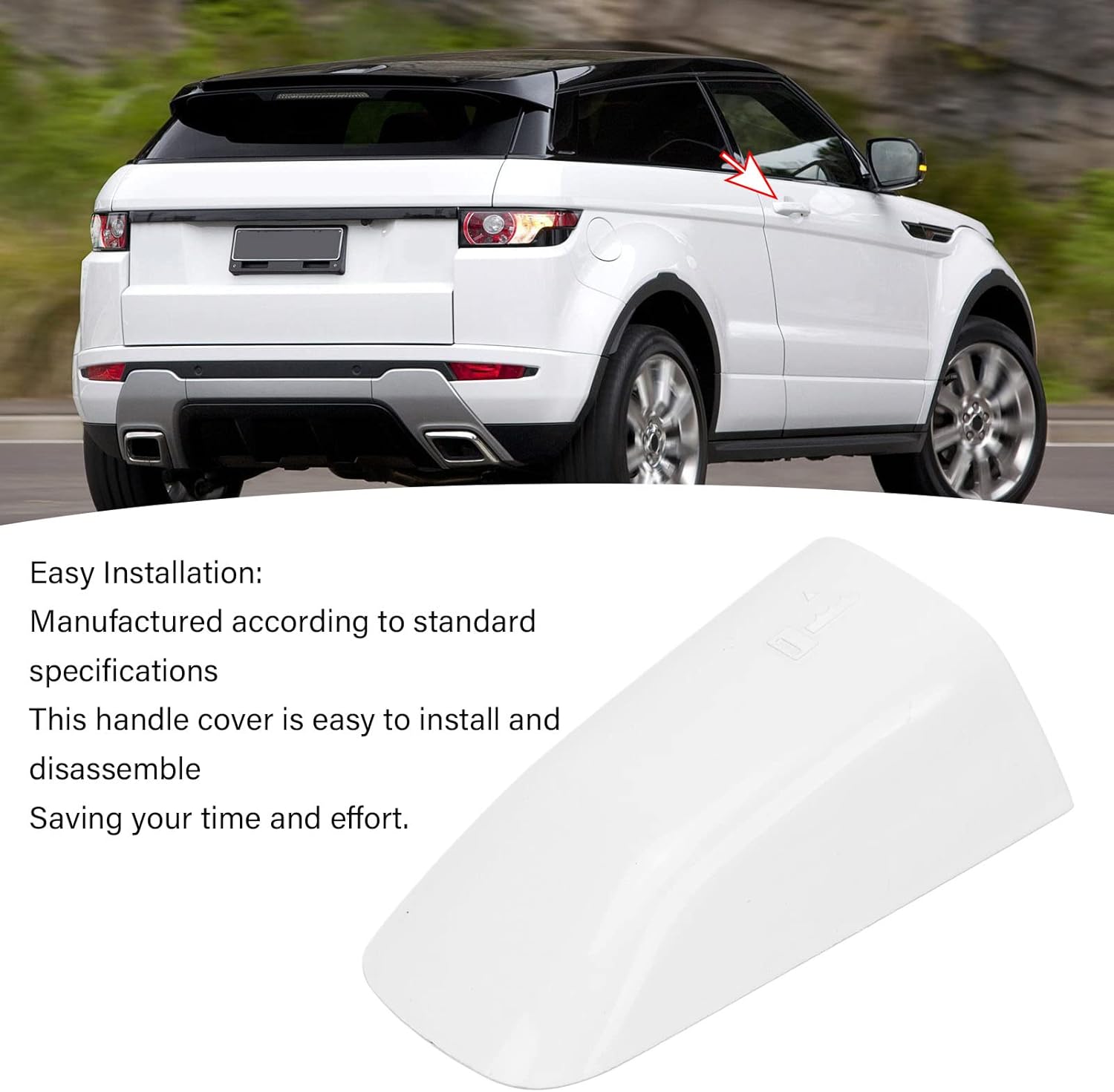 Acouto Tapa de manija de puerta de coche derecha, para Land Rover Range Rover Evoque 20112019 cubierta de manija de puerta de coche blanca LR048299