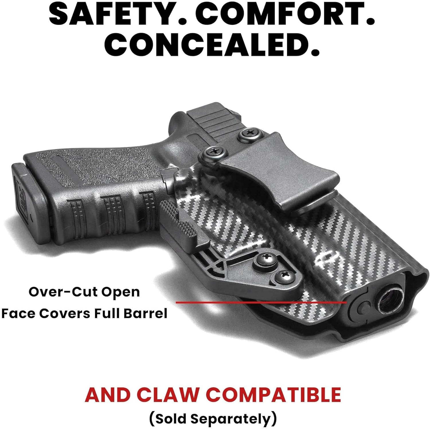 Rounded by Concealment Express IWB KYDEX Holster fits SAR SAR9  Carbon Fiber Black