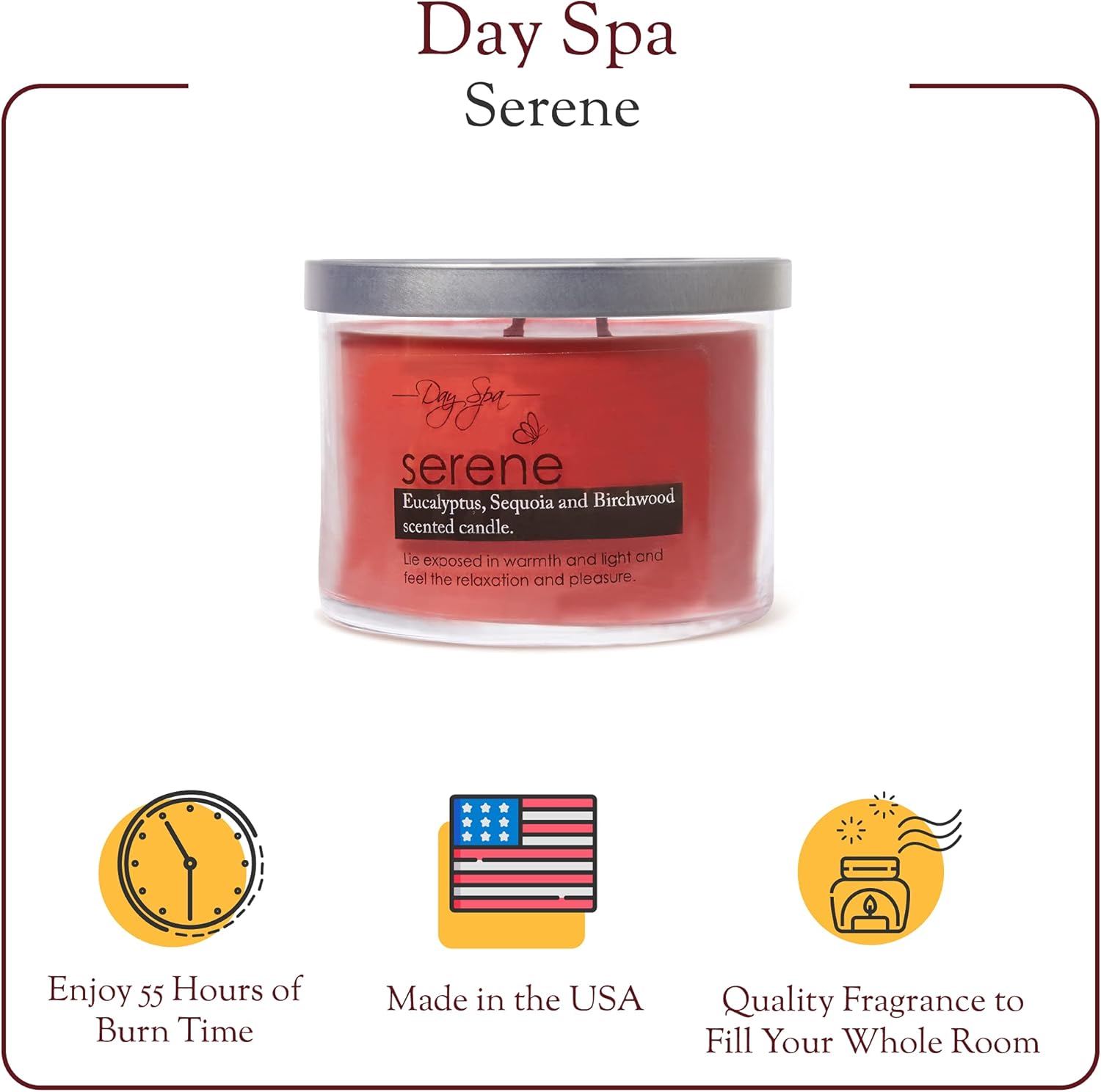 A Cheerful Giver Day Spa – Vela perfumada Serene, vela de soja de 11 onzas con 55 horas de tiempo de combustión, regalo de cumpleaños para mujeres