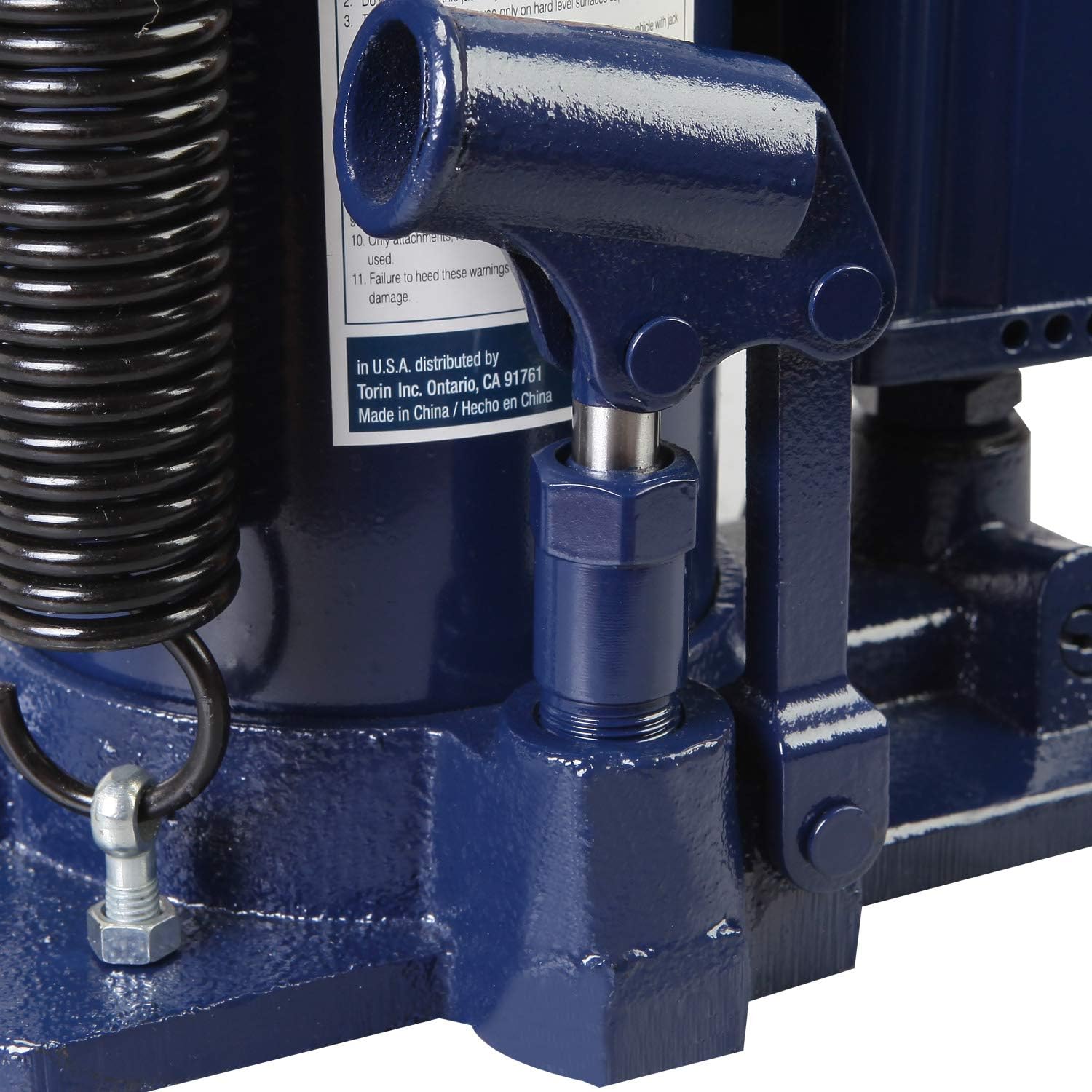TCE TCE31001 Torin Gato hidráulico neumático de botella con bomba manual manual, capacidad de 20 toneladas (40,000 libras), azul