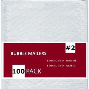 IPACKNOW Paquete de 100 sobres de burbujas de polietileno #2 de 8.5 x 12 pulgadas, sobres acolchados amarillos, autoadhesivos, impermeables, 100 IPACKNOW Paquete de 100 sobres de burbujas de polietileno #2 de 8.5 x 12 pulgadas, sobres acolchados amarillos, autoadhesivos, impermeables, 100