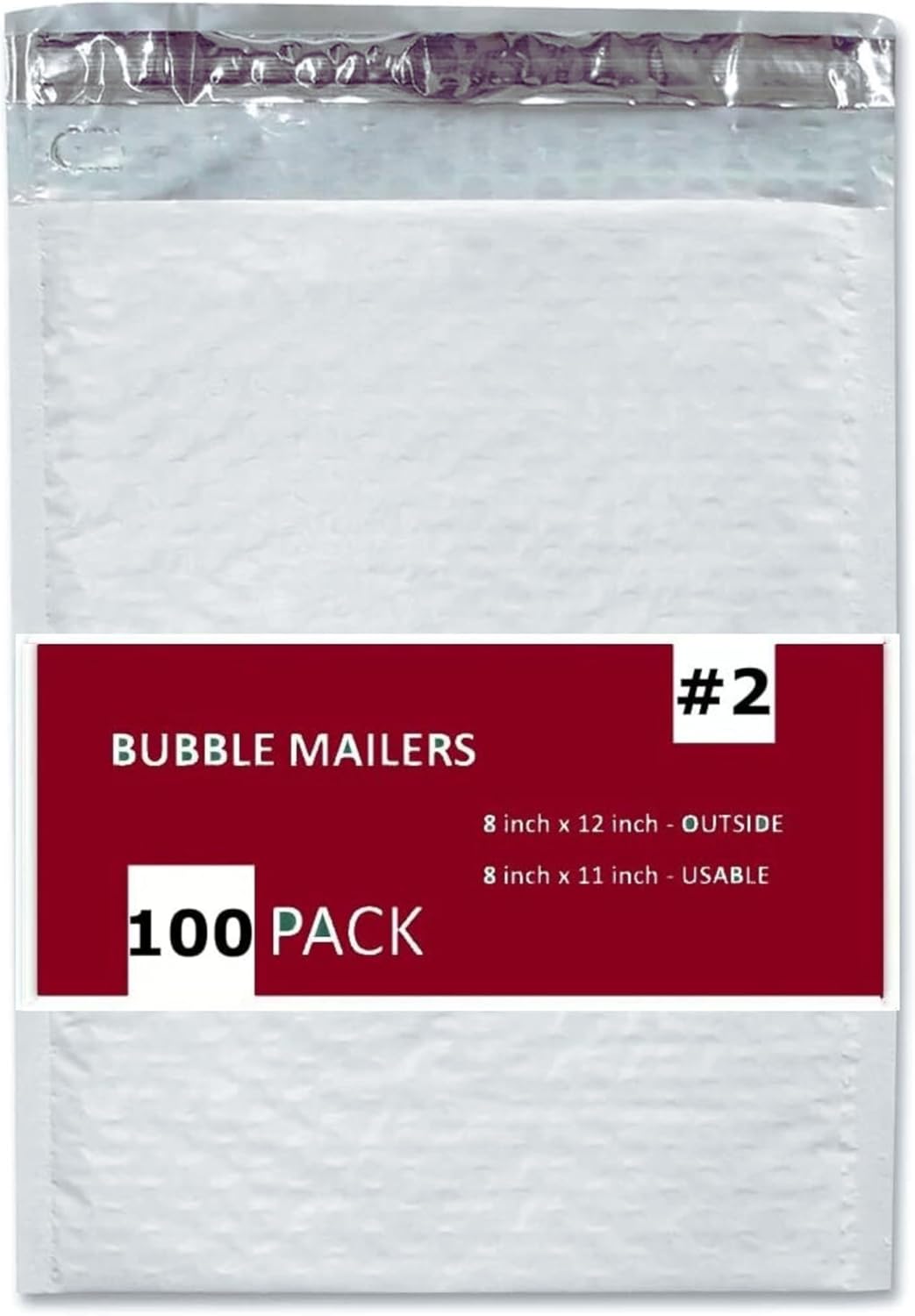 IPACKNOW Paquete de 100 sobres de burbujas de polietileno #2 de 8.5 x 12 pulgadas, sobres acolchados amarillos, autoadhesivos, impermeables, 100