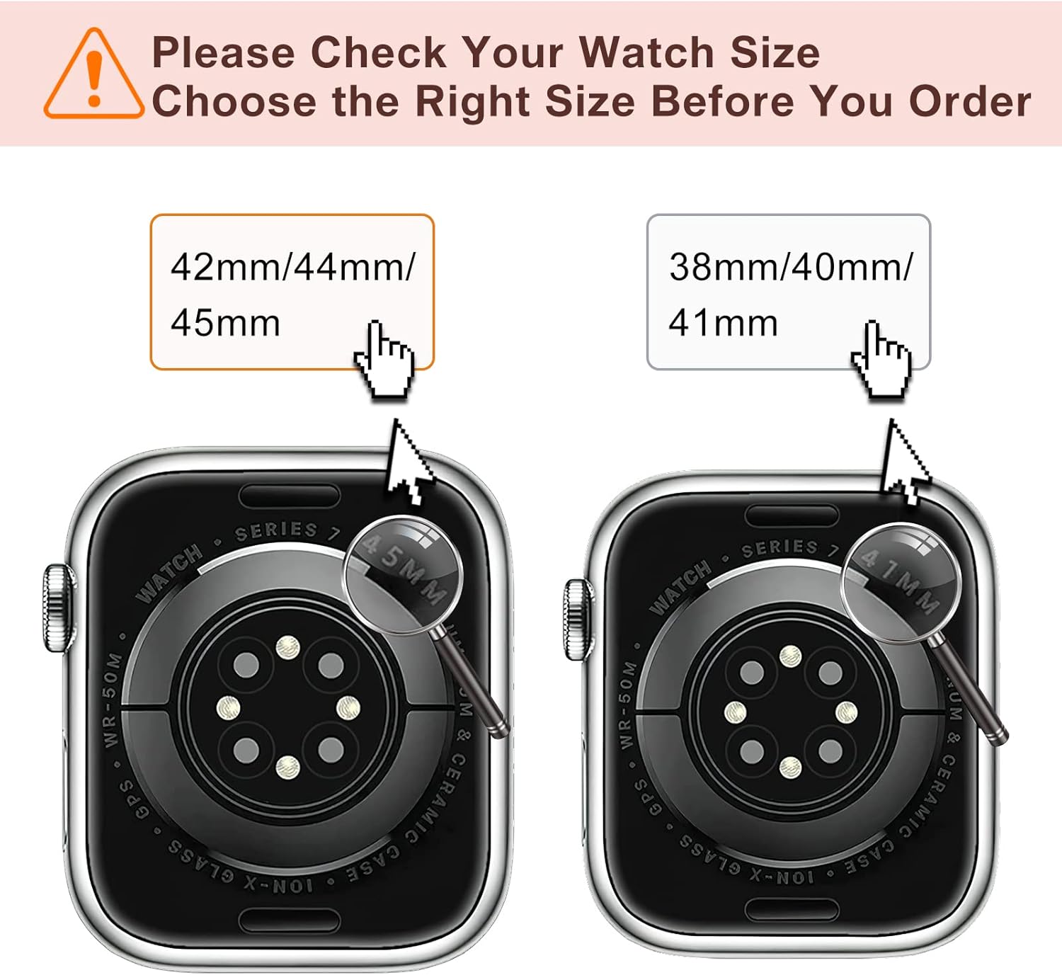 Correa de repuesto para Apple Watch Band de 1.49, 1.57, 1.65 y 1.73 pulgadas, acero inoxidable, cierre magnético, para mujer, para iWatch Series SE