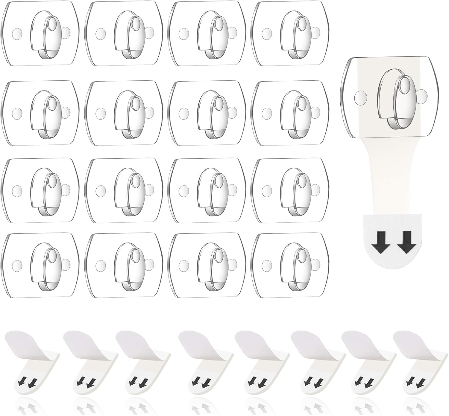 Paquete de 4 mini clips de luz para interiores, ganchos de cadena de luces colgantes de Navidad sin daños con tiras adhesivas, clips de pared