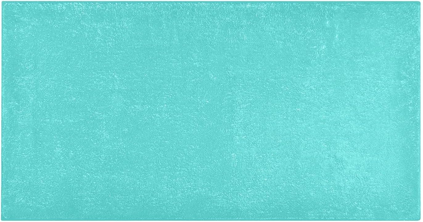 Tapete de baño de color turquesa mediano, lavable a máquina, tapete absorbente con respaldo de goma, 39 x 20 pulgadas
