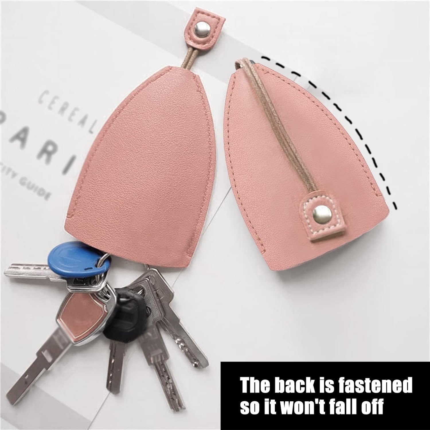 Funda protectora para llave de automóvil, de piel sintética, bolsa de almacenamiento extraíble con control remoto, adecuada para la mayoría de