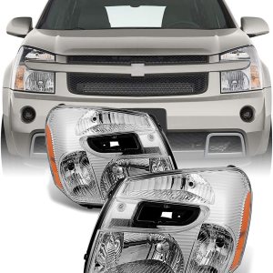 Faros de cristal claro para SUV Chevy Equinox, luz delantera de reemplazo, par de faros izquierda + derecha Faros de cristal claro para SUV Chevy Equinox, luz delantera de reemplazo, par de faros izquierda + derecha
