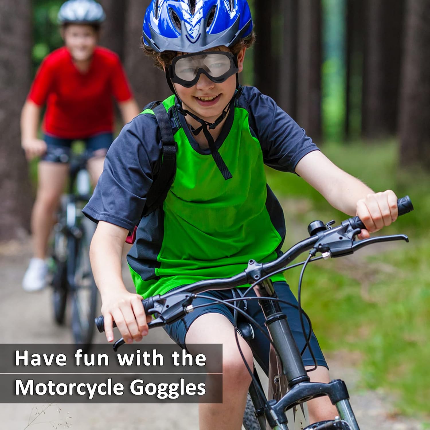 4-FQ Gafas de motocicleta para niños, paquete de 2 gafas de motocross, ATV, gafas de esquí, gafas de carreras todoterreno para niños, gafas de aire