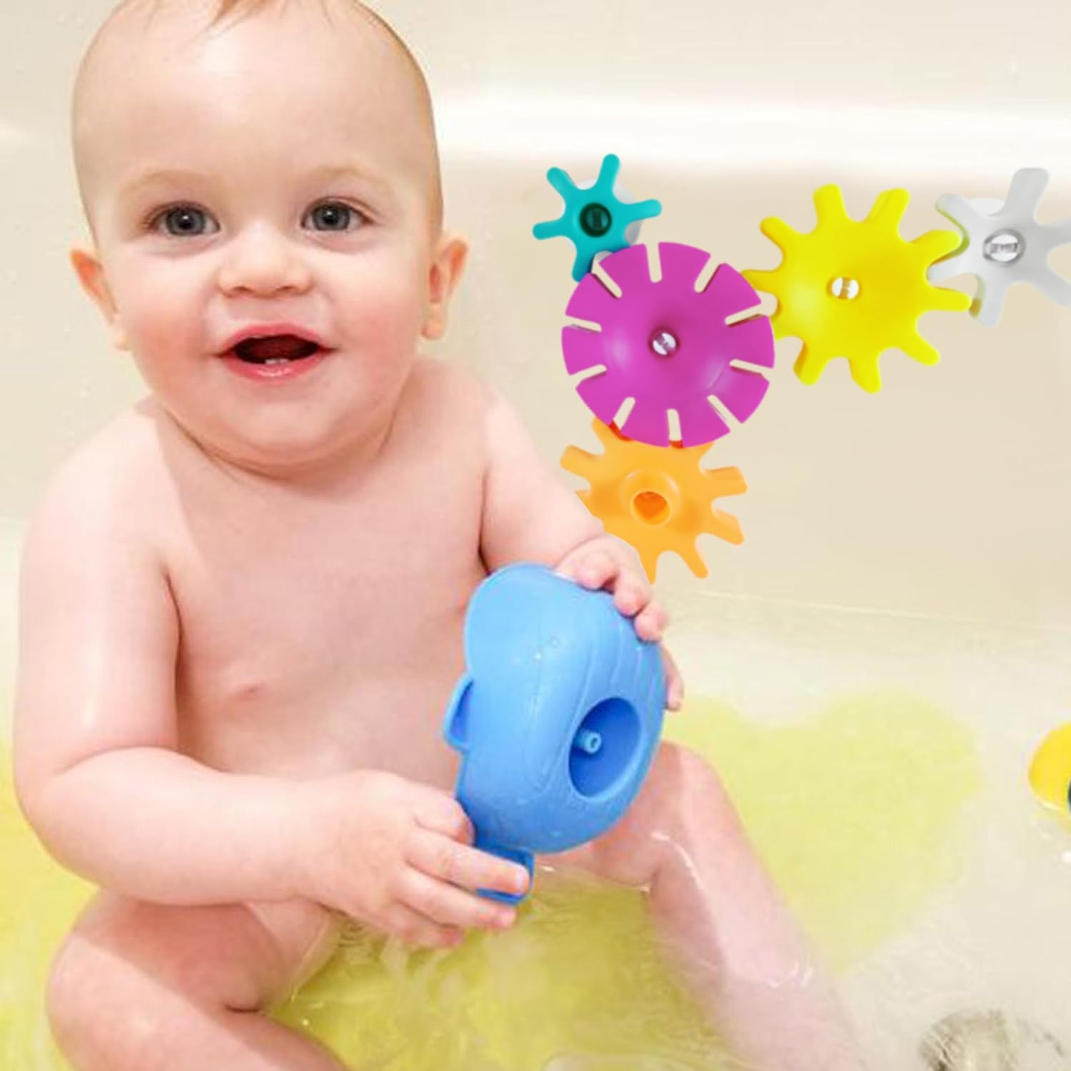 Juguetes de baño de succión para niños pequeños  Juguetes de baño giratorios para niños de 4 a 8 años  Juguetes de baño para recién nacidos Bañera,