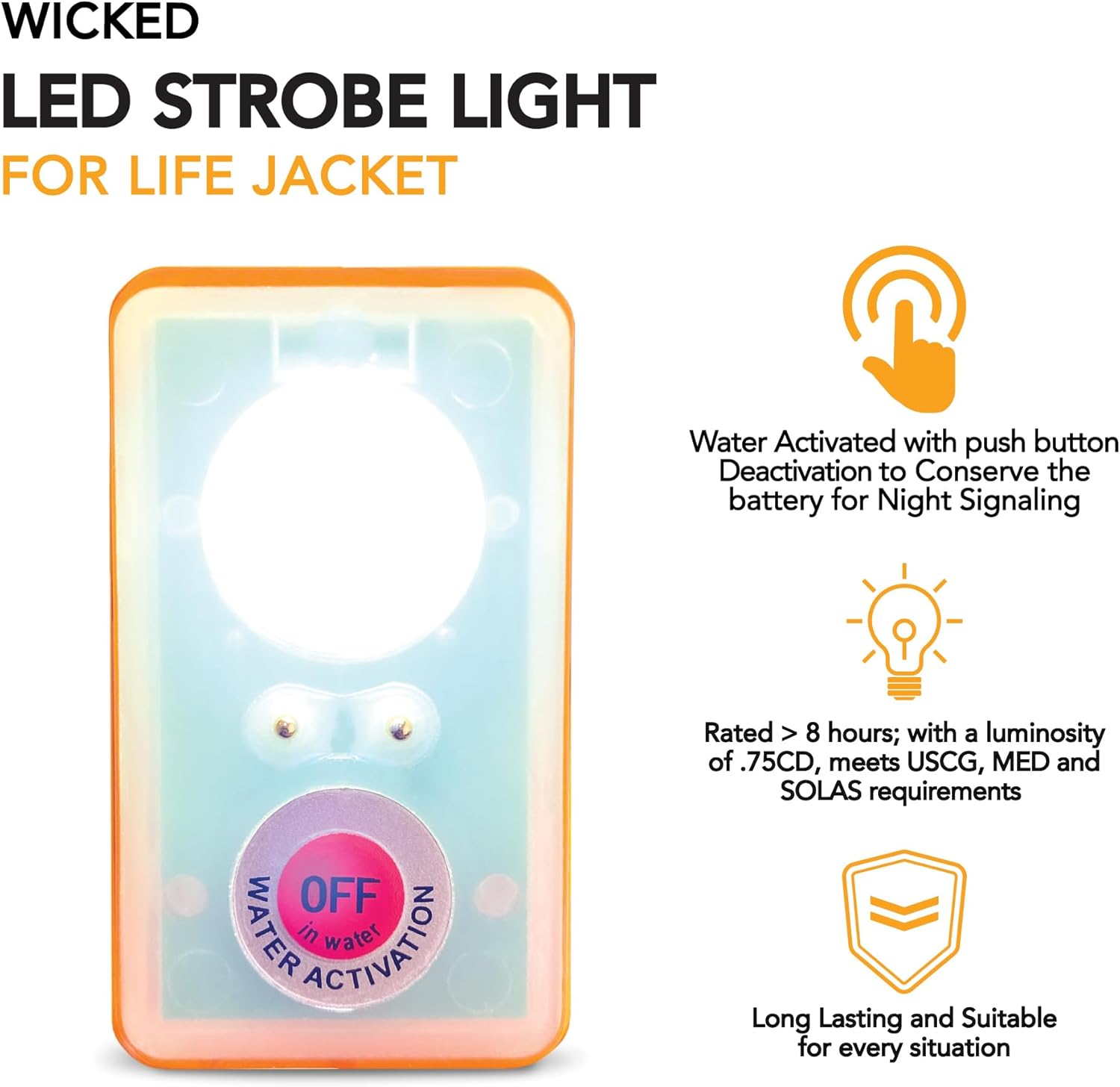 WICKED Chaleco salvavidas LED estroboscópico de emergencia para hombre, juego de supervivencia al aire libre con banda reflectante elástica, haz de
