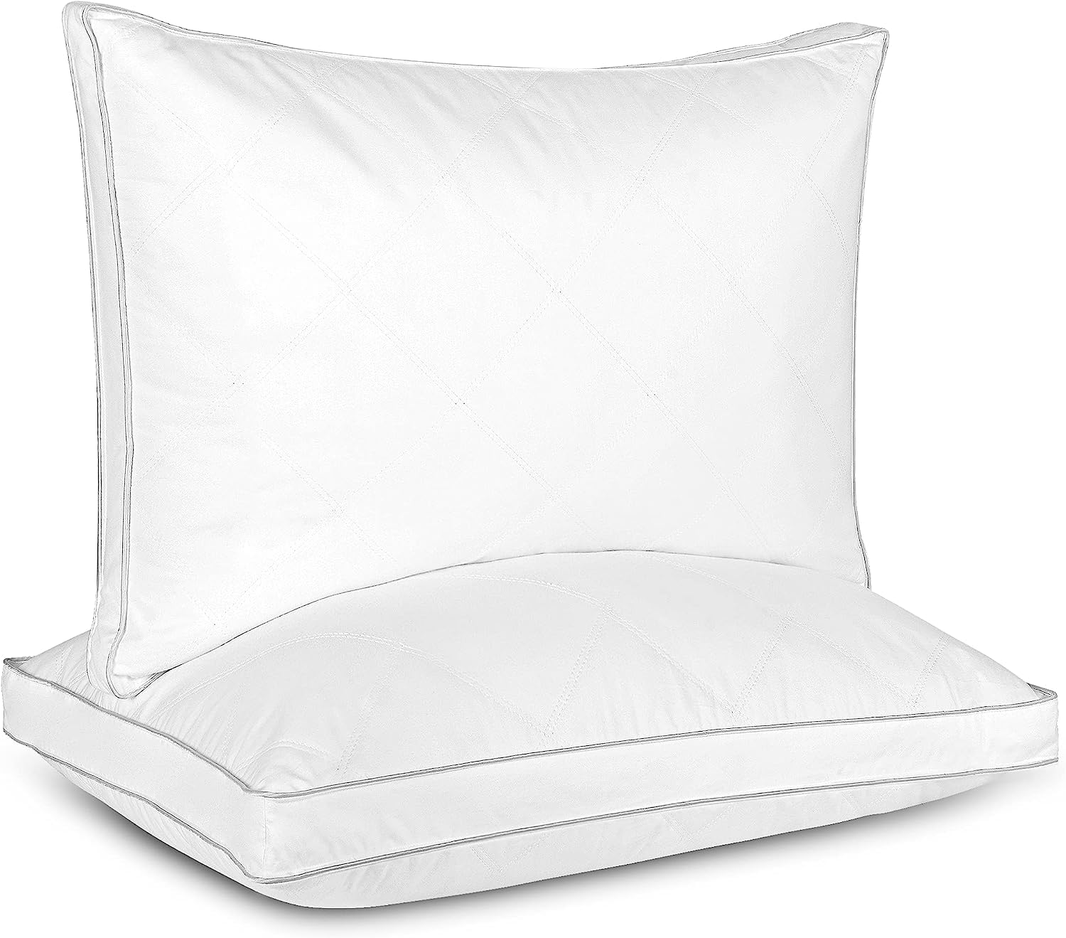 Dreamhood Juego de 2 almohadas de plumón de ganso de lujo, tamaño King, hechas en Estados Unidos, almohadas de cama con refuerzo suave para dormir