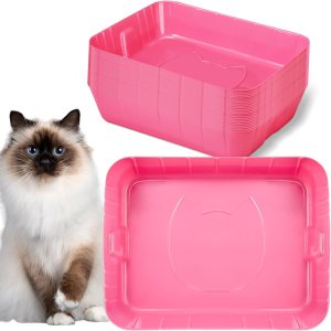 Bokon 25 cajas de arena desechables para gatos, bandeja de arena de plástico para gatos, bandeja de arena para gatitos, conejos, cobayas, hámster, Bokon 25 cajas de arena desechables para gatos, bandeja de arena de plástico para gatos, bandeja de arena para gatitos, conejos, cobayas, hámster,