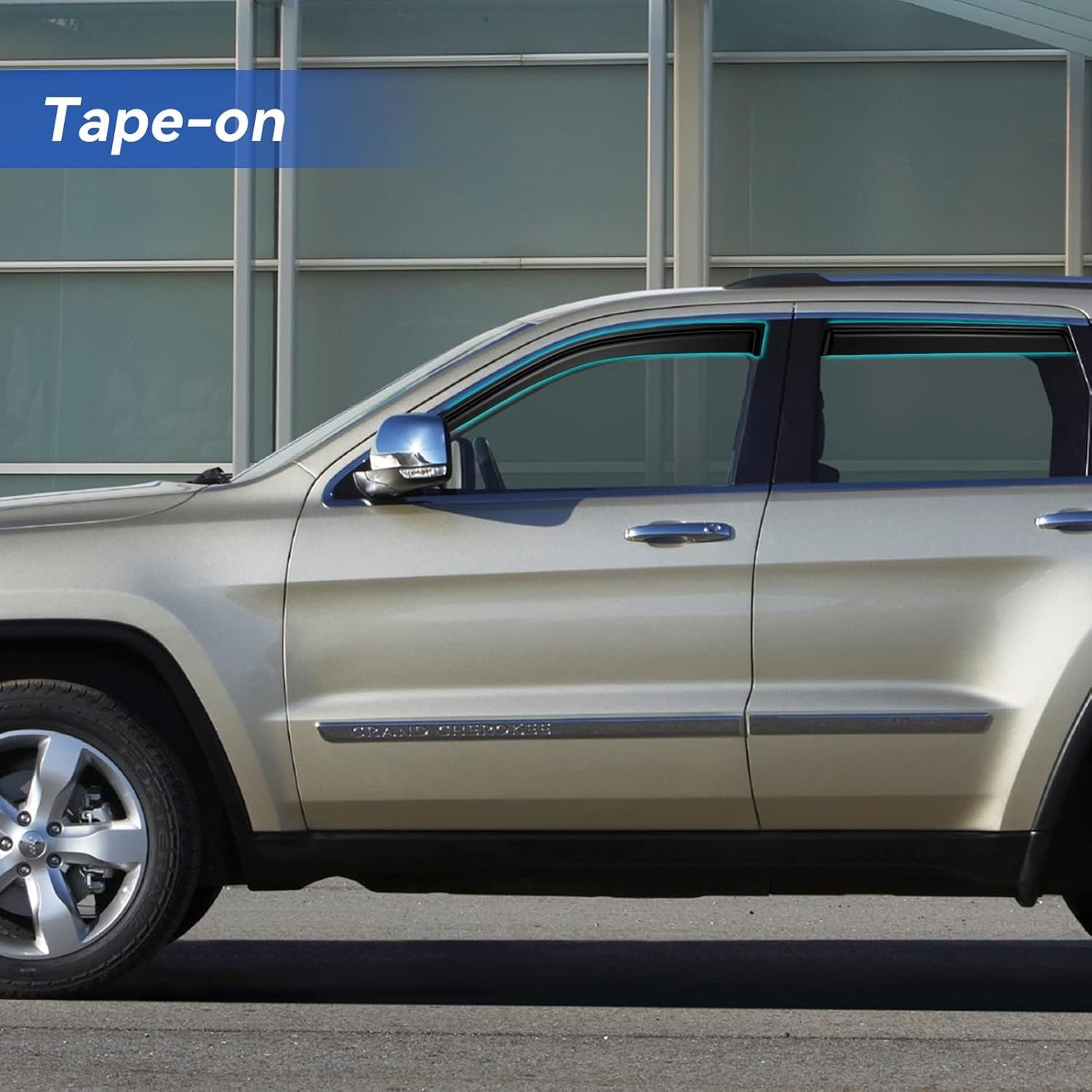 Protectores de lluvia de ventana para Jeep Grand Cherokee 2011-2021, viseras de ventilación de ventana, deflectores de viento para Grand Cherokee