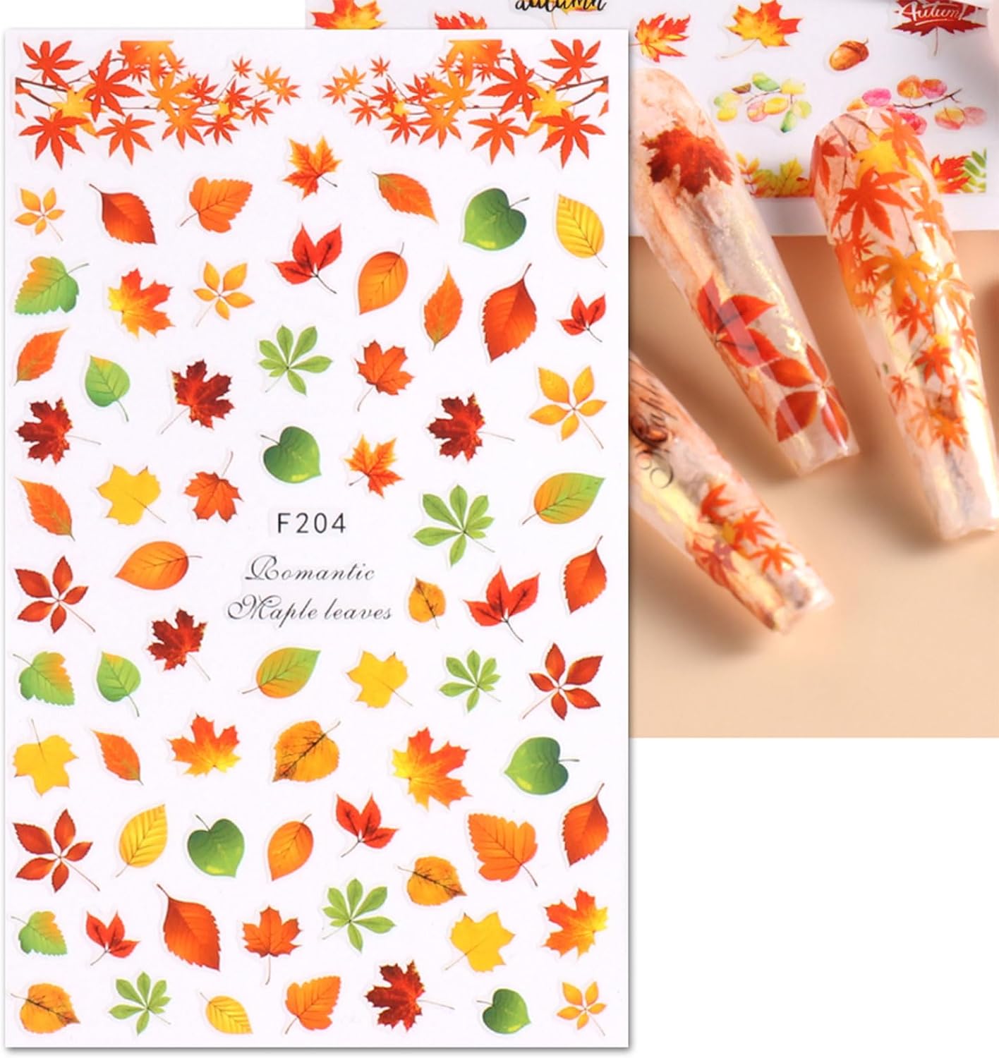 JMEOWIO 9 hojas de calcomanías de arte de uñas de otoño y otoño, calcomanías autoadhesivas para uñas, calabaza, hoja de arce, Acción de Gracias,