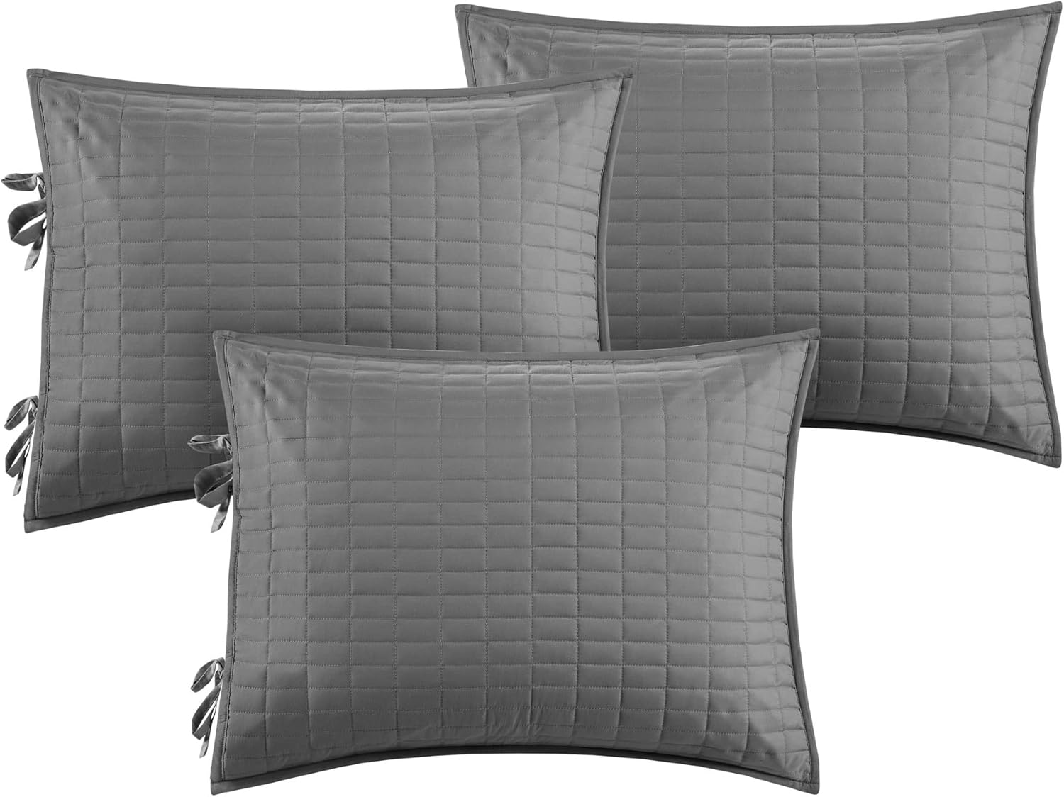 Comfort Spaces – Lujosa manta de verano con diseño de doble costura, ligera, suave, para todas las estaciones, con faldón, funda a juego, gris