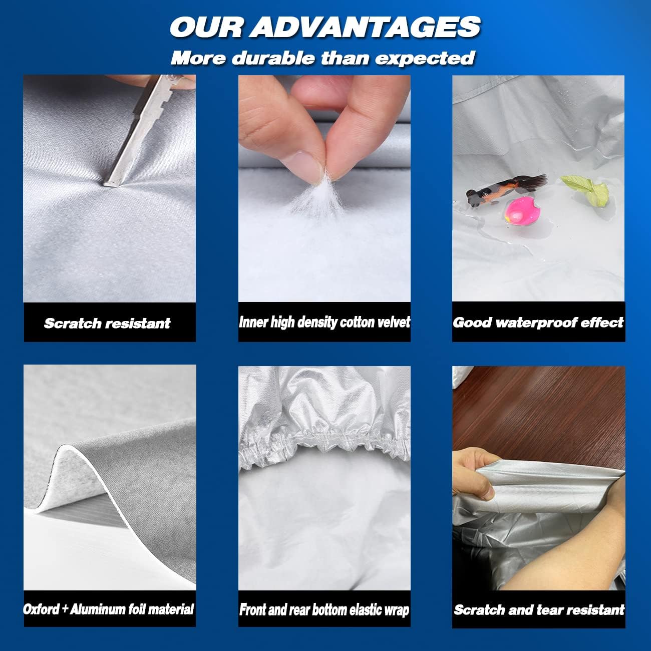 Funda completa de 6 capas para sedán, vagón, cupé, hatchback, impermeable, aislada, anti-UV, a prueba de nieve, resistente al granizo, antiviento,