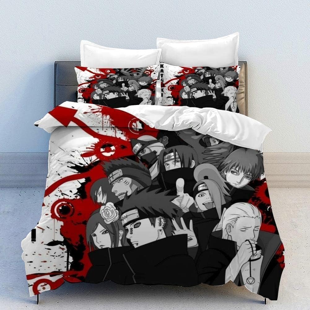Juego de funda de edredón de 3 piezas de anime, ultra suave, reversible, transpirable, estampado 3D, de microfibra, protector de edredón de dibujos