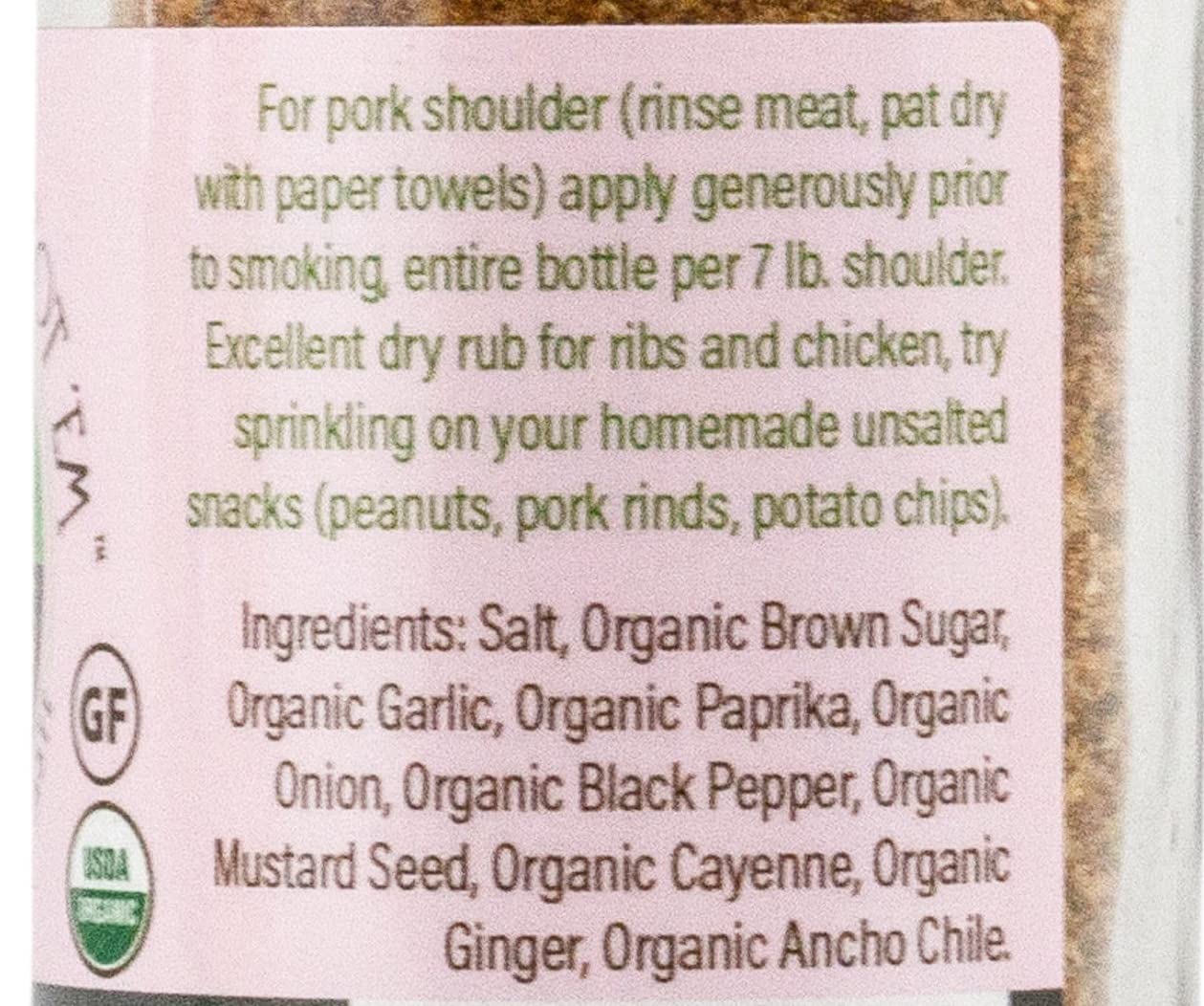 Flavor Seed Smoke ‘Em If You Got ‘Em Organic Carolina BBQ Rub. Dulce y picante. Para carne de res, pollo y cerdo. Condimentos y especias sin gluten
