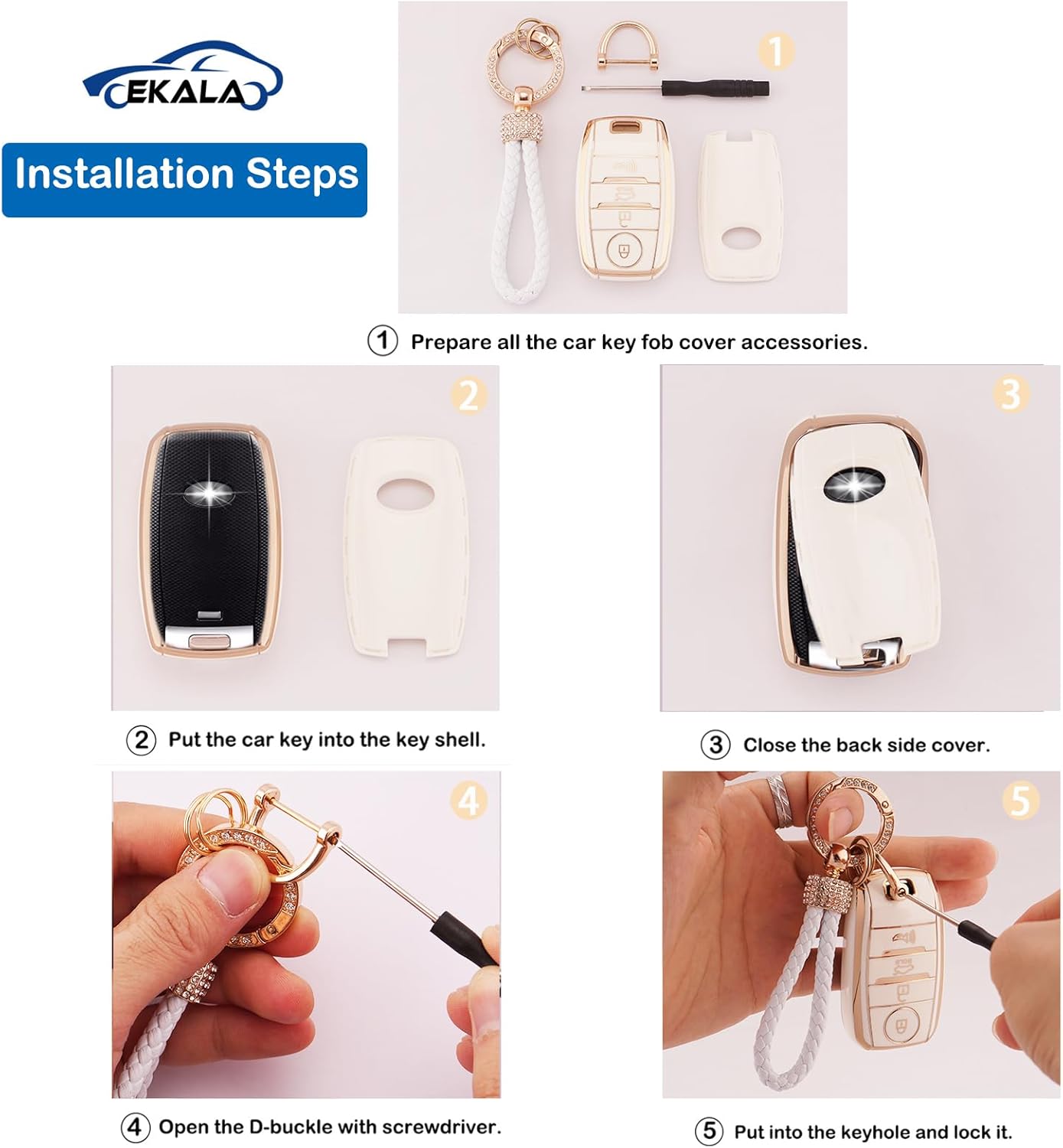Funda para llavero Kia de 4 botones, TPU suave, cubierta completa, protección para llaves, llavero brillante compatible con Kia Optima Soul Sportage