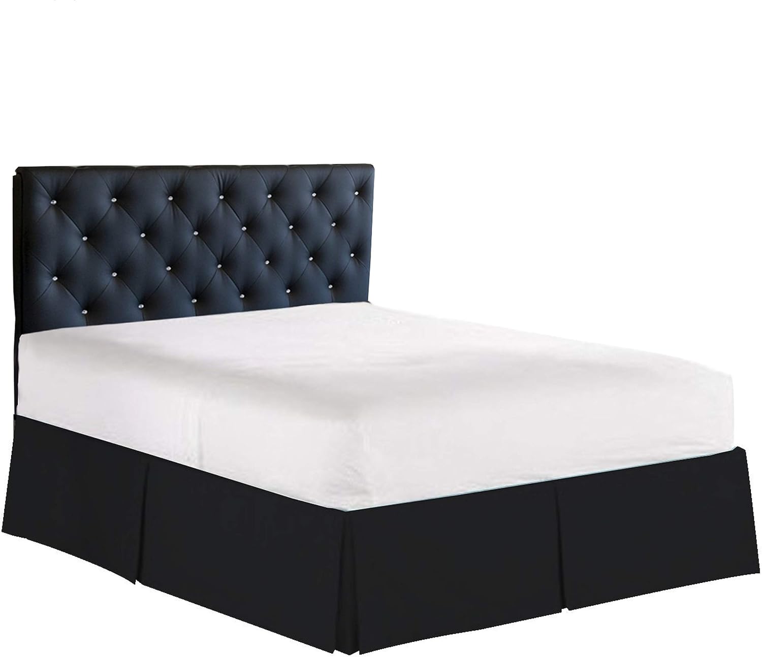 Faldón de cama Elegant Comfort de algodón egipcio de 1500 hilos, resistente a arrugas y decoloración, de alta calidad, con diseño de tablas y caída