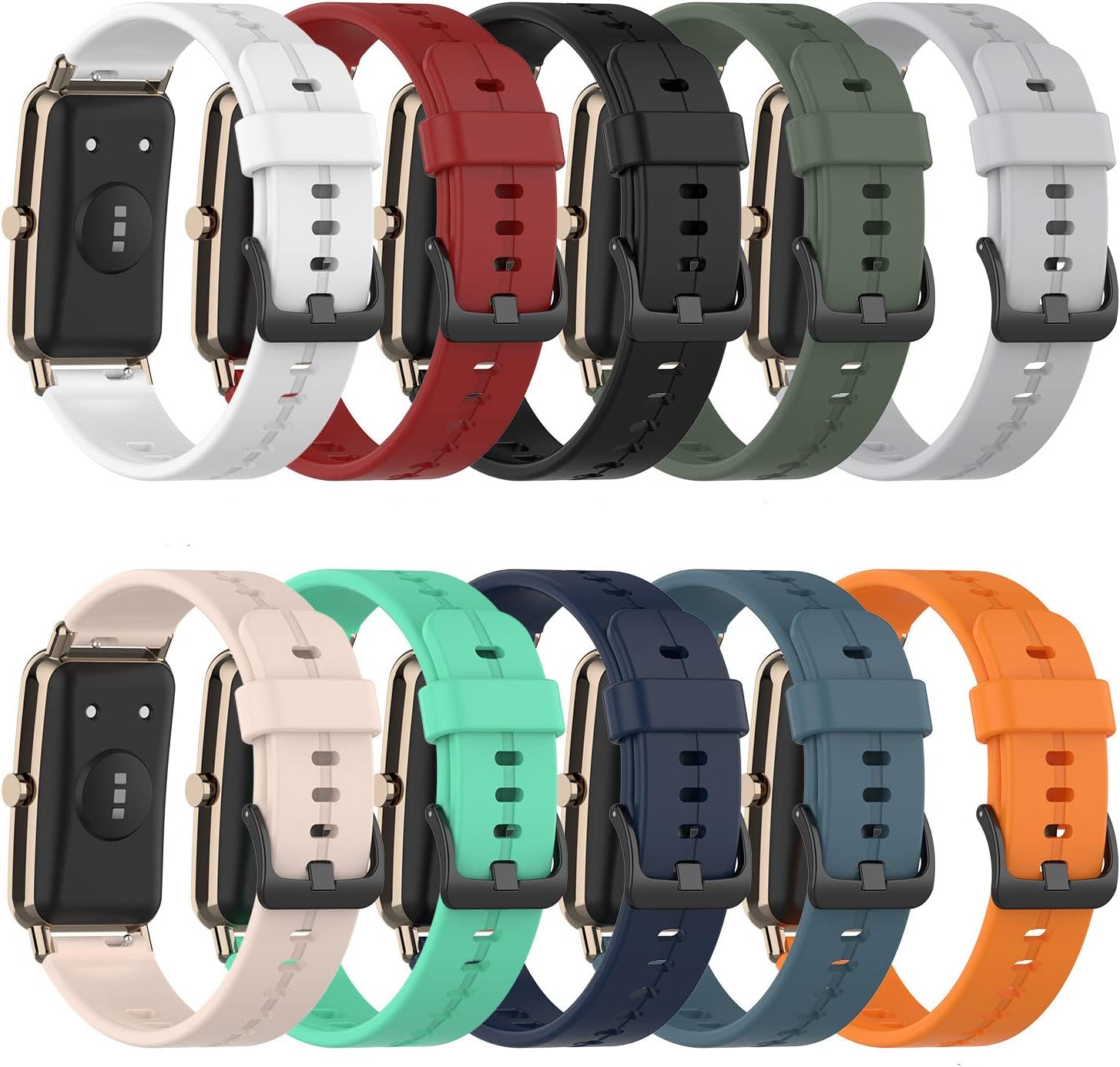 FitTurn Correa de reloj compatible con Huawei Watch Fit Mini, correa deportiva de silicona ajustable de repuesto para Huawei Watch Fit Mini Smart