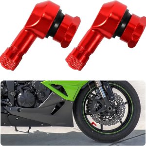 2 vástagos de válvula de neumático de motocicleta, aluminio de 90 grados, rueda de llanta de 0.445 in0.394 in, vástago de aire sin cámara con sellos 2 vástagos de válvula de neumático de motocicleta, aluminio de 90 grados, rueda de llanta de 0.445 in0.394 in, vástago de aire sin cámara con sellos