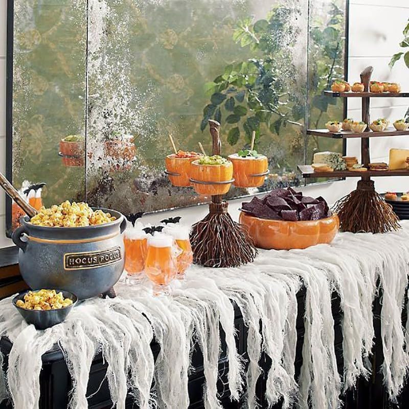 Soporte para cuenco de aperitivos de calabaza, mini platos de postre, decoración de mesa de comedor, escoba de bruja, calabaza y caramelos, plato de