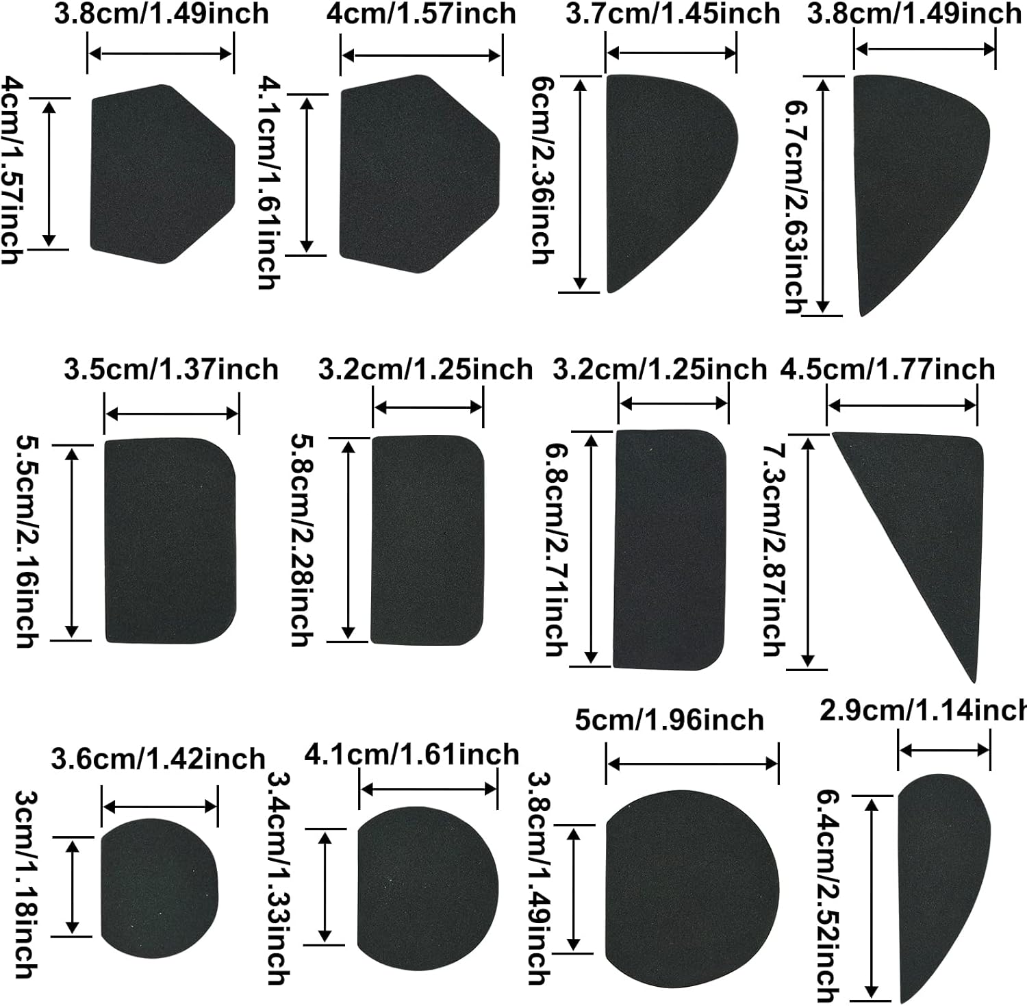 12 moldes de mango de taza de cerámica, herramientas de arcilla para dar forma a la taza de cerámica para diferentes formas y tamaños, moldear y
