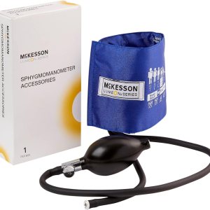 McKesson LUMEON – Manguito y bulbo para presión arterial, color azul real, adulto pequeño, 7.5 in a 10.6 in, 1 unidad McKesson LUMEON – Manguito y bulbo para presión arterial, color azul real, adulto pequeño, 7.5 in a 10.6 in, 1 unidad