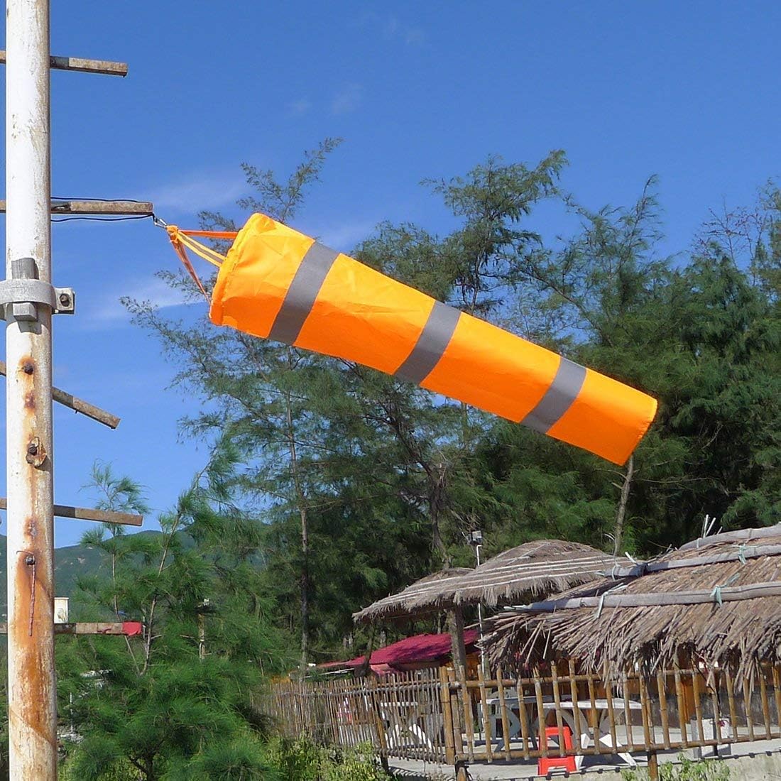 60 pulgadas Airport Windsock Rip-Stop Outdoor Rainbow Wind Measurement Sock Bag con cinturón reflectante