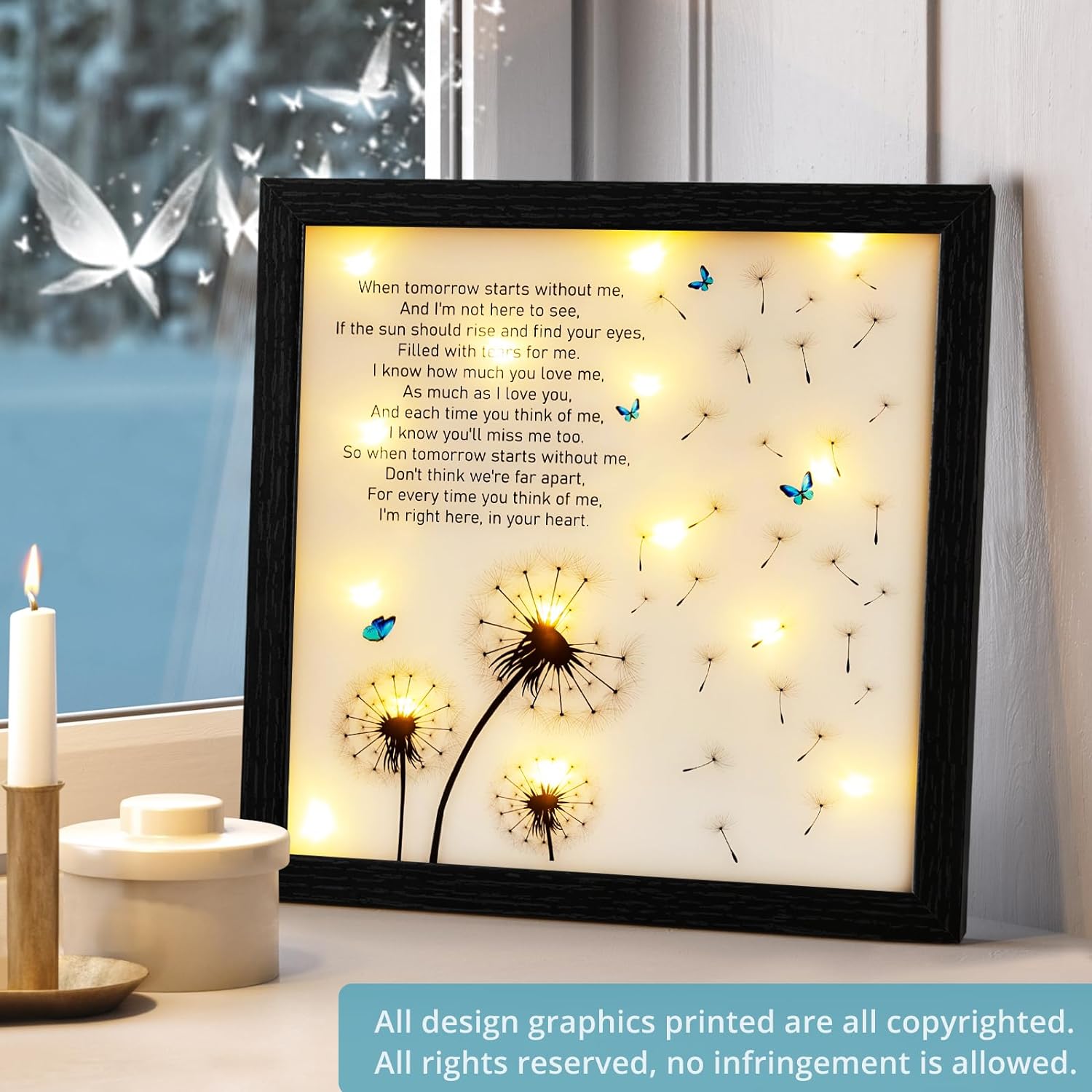 Caja de sombra LED para regalos conmemorativos, regalo de condolencias por pérdida de madre, madre, padre, papá, ideas de regalos de duelo en